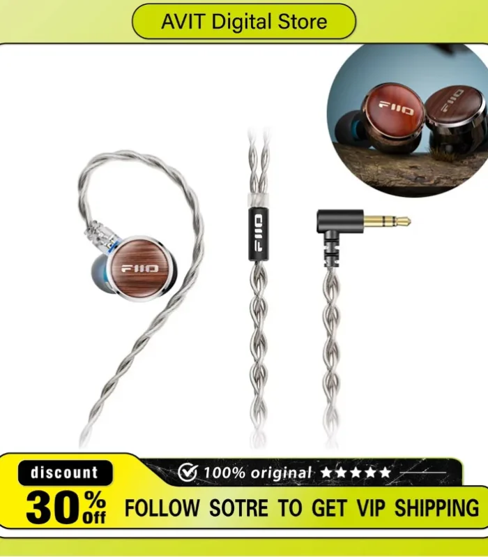 Fiio Fp3 14.5mm in-ear Planar Wired Headphones HIFI 0.78mm Earplugs Rosewood/Walnut Headphone Cover Comfortable Earphone