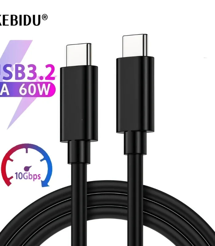 USB3.2 Gen2 10Gbps Type C Cable USB C to Type-C 3.2 Data Transfer USB C SSD Hard Disk Cable PD 60W 3A Quick Charge Charge Cable