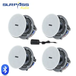 5.25'' Inch Bluetooth Frameless Active Coaxial Ceiling Speaker 4PCS Built In Class D Digital Power Smart Home Audio Music Palyer