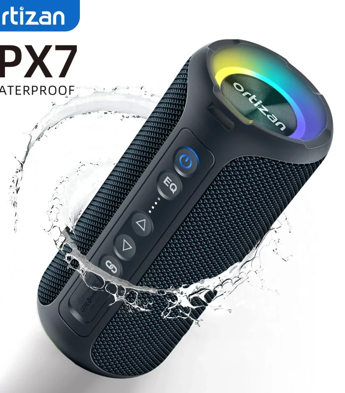 Ortizan Bluetooth Speakers 40W Enhanced Bass Portable Outdoor Wireless Speaker 30Hrs IP7 Waterproof Shower Speaker Bluetooth 5.3